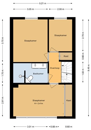 Floorplan - Paulus Potterstraat 40, 3751 VB Bunschoten-Spakenburg